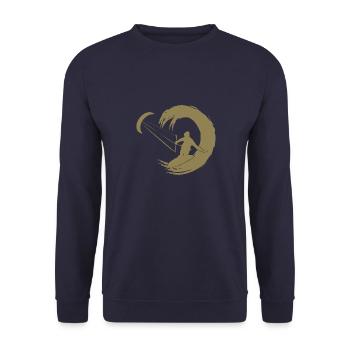 Kitesurfer Silhouette Aventure De Vagues Géantes - Sweat-shirt Unisexe - marine - Devant - Alina (178cm) & Michal (187cm)