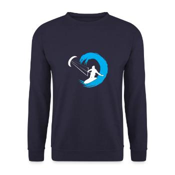Kitesurfer Silhouette Aventure De Vagues Géantes - Sweat-shirt Unisexe - marine - Devant - Alina (178cm) & Michal (187cm)