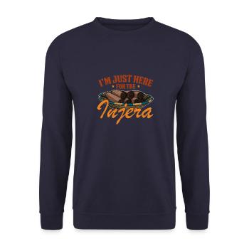 Injera National Gericht Afrika Äthiopien Sudan - Unisex Pullover - Navy - Vorne - Alina (178cm) & Michal (187cm)