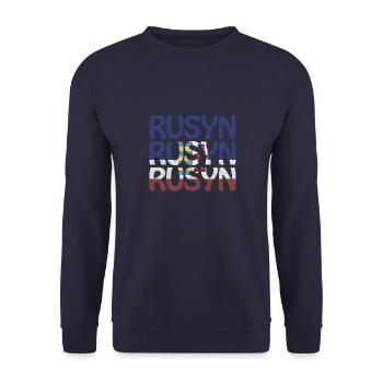 Karpaten Rusyn Rusnak Ethnische Gruppr Rus - Unisex Pullover - Navy - Vorne - Alina (178cm) & Michal (187cm)