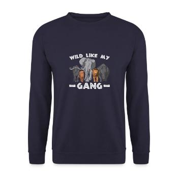 Courageux comme un lion gang animal animalier mode de vie - Sweat-shirt Unisexe - marine - Devant - Alina (178cm) & Michal (187cm)