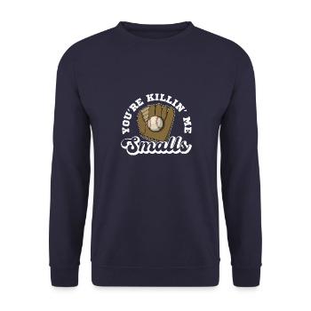 Baseball USA Handschuhe Catcher Pitcher - Unisex Pullover - Navy - Vorne - Alina (178cm) & Michal (187cm)