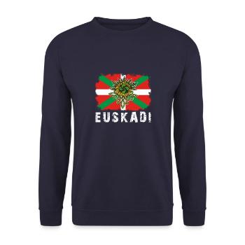 Euskal Herria Spanien Lauburu Baskisch Land - Unisex Pullover - Navy - Vorne - Alina (178cm) & Michal (187cm)