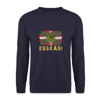 Euskal Herria Spanien Lauburu Baskisch Land - Unisex Pullover - Navy - Vorne - Alina (178cm) & Michal (187cm)