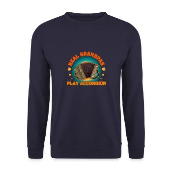 Musik Instrument Akkordeon Akkordeonist Volk - Unisex Pullover - Navy - Vorne - Alina (178cm) & Michal (187cm)