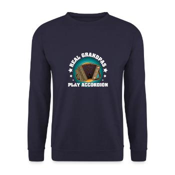 Musik Instrument Akkordeon Akkordeonist Volk - Unisex Pullover - Navy - Vorne - Alina (178cm) & Michal (187cm)