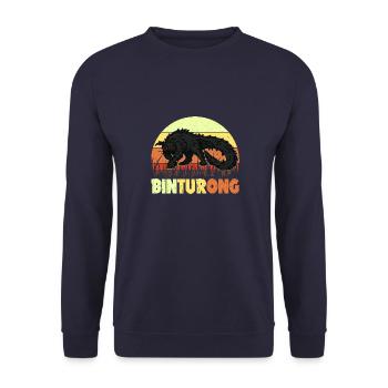 Binturong Asien Natur Borneo Biologie Natur - Unisex Pullover - Navy - Vorne - Alina (178cm) & Michal (187cm)