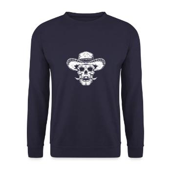 Mexican Skull Mexico - Unisex Sweatshirt - navy - Front - Alina (178cm) & Michal (187cm)