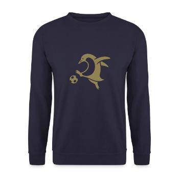 Penguin Footballer Silhouette Minimalist - Unisex Sweatshirt - navy - Front - Alina (178cm) & Michal (187cm)