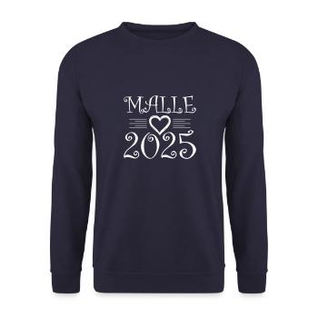 Malle 2025 Herz Mallorca - Unisex Pullover - Navy - Vorne - Alina (178cm) & Michal (187cm)
