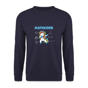 Math Genius Girl Teacher Unicorn - Unisex Sweatshirt - navy - Front - Alina (178cm) & Michal (187cm)