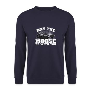 Mortier Radio Radioamateur Radio Morse - Sweat-shirt Unisexe - marine - Devant - Alina (178cm) & Michal (187cm)