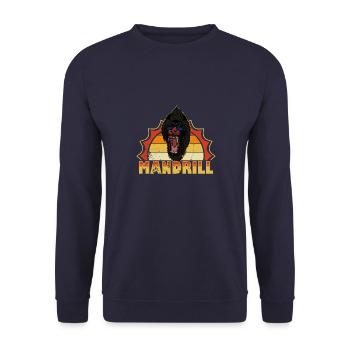 Safari Mandrill Dschungel Zoologe Zoo Biologe - Unisex Pullover - Navy - Vorne - Alina (178cm) & Michal (187cm)