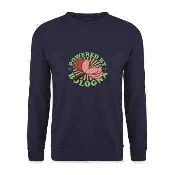 Bologna Italienische Küche Gericht Wurst - Unisex Pullover - Navy - Vorne - Alina (178cm) & Michal (187cm)