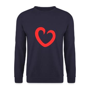 Herz Schatz Lieblingsmensch Ich liebe Dich - Unisex Pullover - Navy - Vorne - Alina (178cm) & Michal (187cm)