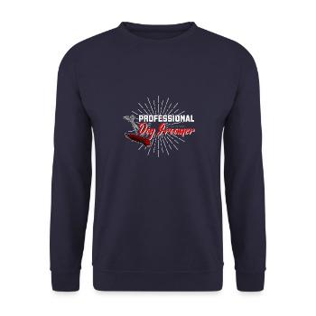 Hunde Hundefriseur Grooming Schneiden Spruch - Unisex Pullover - Navy - Vorne - Alina (178cm) & Michal (187cm)