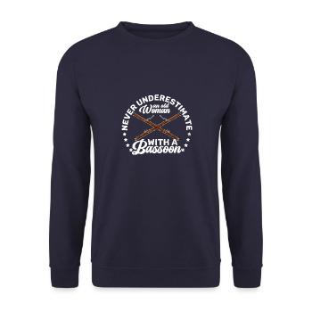 Orchester Musik Musiker Fagott Bassoon - Unisex Pullover - Navy - Vorne - Alina (178cm) & Michal (187cm)