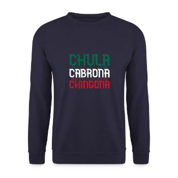 Mexiko Flagge Nationalfarben Mexikaner Reise - Unisex Pullover - Navy - Vorne - Alina (178cm) & Michal (187cm)