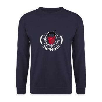 Kettlebell Gym Muskelaufbau Training Fitness - Unisex Pullover - Navy - Vorne - Alina (178cm) & Michal (187cm)