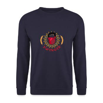 Kettlebell Gym Muskelaufbau Training Fitness - Unisex Pullover - Navy - Vorne - Alina (178cm) & Michal (187cm)