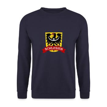 Schlesien Herkunft Region Provinz Deutschland - Unisex Pullover - Navy - Vorne - Alina (178cm) & Michal (187cm)