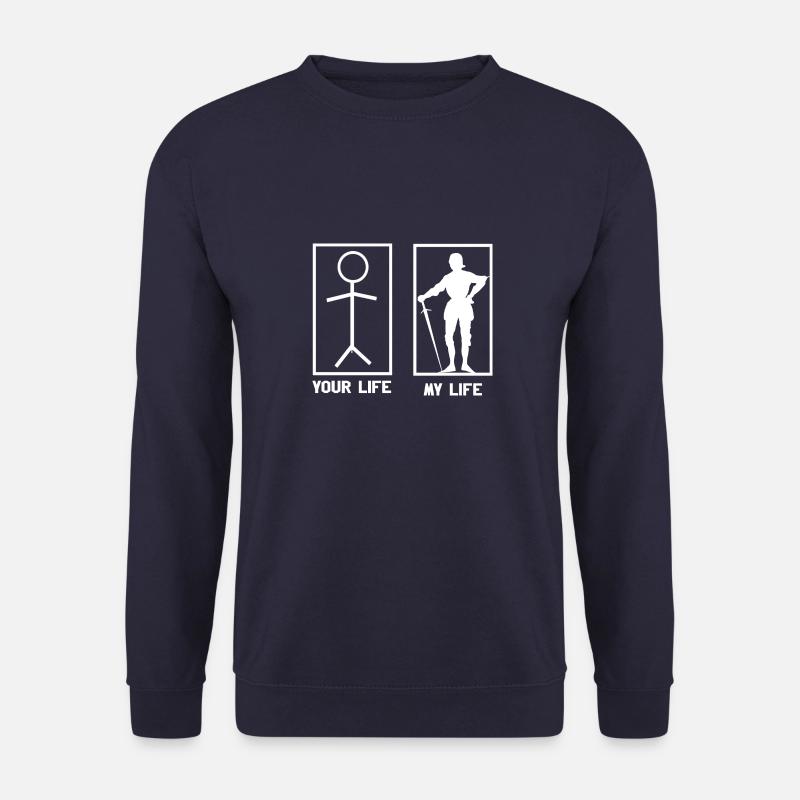 Retro Mittelalter Ritterturnier Tjost Buhurt - Unisex Pullover - Navy