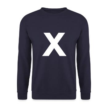 X - Unisex Sweatshirt - navy - Front - Alina (178cm) & Michal (187cm)