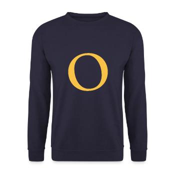 O - Unisex Sweatshirt - navy - Front - Alina (178cm) & Michal (187cm)
