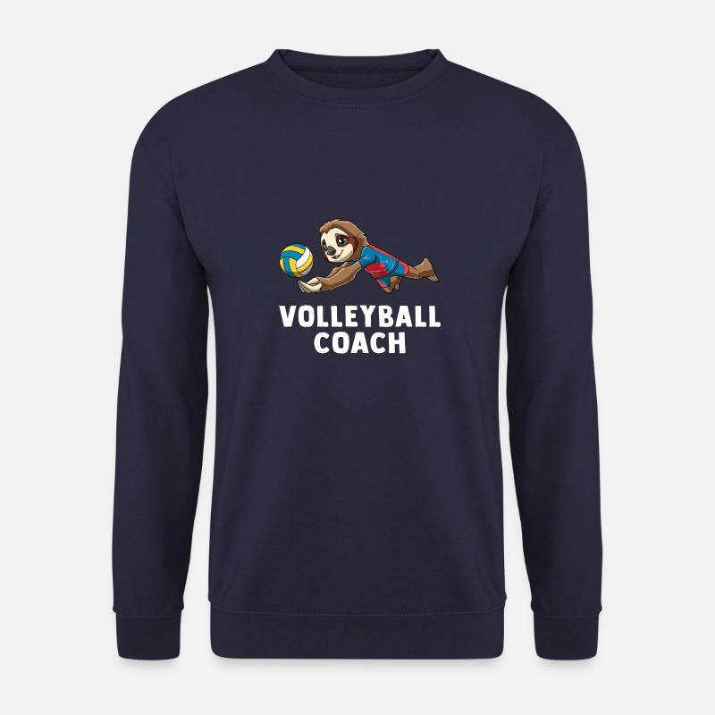 Volleyballtrainer Faultier - Lustige - Unisex Pullover - Navy
