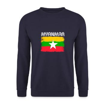 Birma Birmanisch Myanmar Asien Tourist Reise - Unisex Pullover - Navy - Vorne - Alina (178cm) & Michal (187cm)