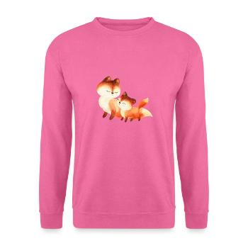 Renard renards foxy forêt animal famille - Sweat-shirt Unisexe - rose - Devant