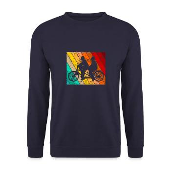 Tandem Fahrrad Fahrradmotiv Fahrradfahrer - Unisex Pullover - Navy - Vorne - Alina (178cm) & Michal (187cm)