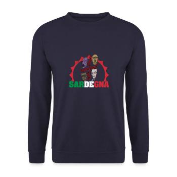Italien Sardinien Sardegna Insel Sommer Reise - Unisex Pullover - Navy - Vorne - Alina (178cm) & Michal (187cm)