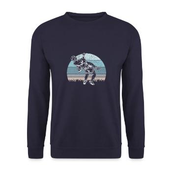 Suplex Wrestler Wrestling Ringen Kampfsport - Unisex Pullover - Navy - Vorne - Alina (178cm) & Michal (187cm)