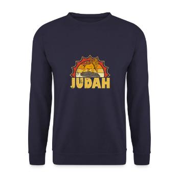 Löwe Judah Juda Rastafari Reggae Christentum Rasta - Unisex Pullover - Navy - Vorne - Alina (178cm) & Michal (187cm)