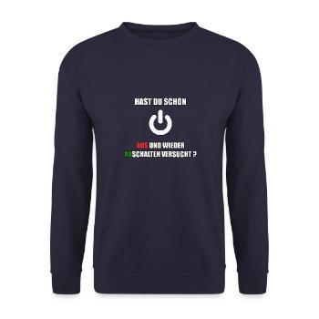 Witziges Informatik Student Coder Programmierer - Unisex Pullover - Navy - Vorne - Alina (178cm) & Michal (187cm)