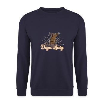 Nagetier Degu Haustier Spruch Geschenk Maus - Unisex Pullover - Navy - Vorne - Alina (178cm) & Michal (187cm)