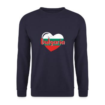 Bulgaria National Flag Balkans Sofia Holidays - Unisex Sweatshirt - navy - Front - Alina (178cm) & Michal (187cm)