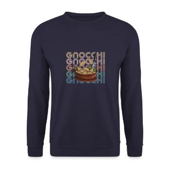 Gnocchi Nudeln Pasta Gericht Italien Chefkoch - Unisex Pullover - Navy - Vorne - Alina (178cm) & Michal (187cm)