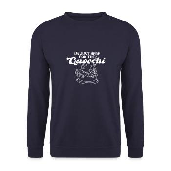 Gnocchi Teig Gericht Pasta Italien Küche Koch - Unisex Pullover - Navy - Vorne - Alina (178cm) & Michal (187cm)