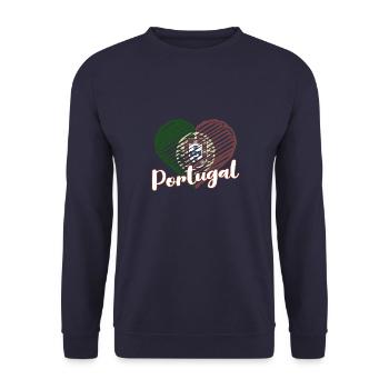 Portugal Heimatliebe Lissabon Portugiese - Unisex Pullover - Navy - Vorne - Alina (178cm) & Michal (187cm)