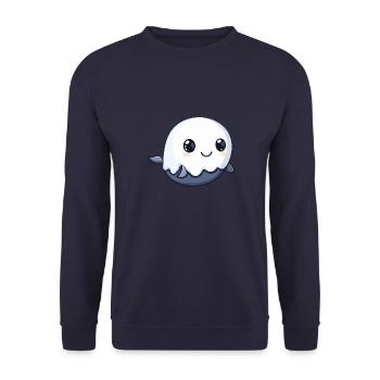 Wal Halloween Lustig Geist - Unisex Pullover - Navy - Vorne - Alina (178cm) & Michal (187cm)