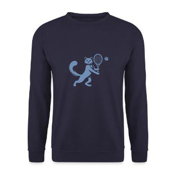 Chat Joueur de Tennis Club Silhouette - Sweat-shirt Unisexe - marine - Devant - Alina (178cm) & Michal (187cm)