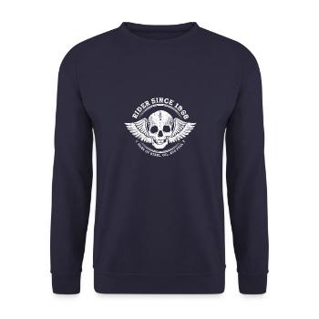 Rider Since 1968 - 57 Years, Fueled by the Open - Unisex Sweatshirt - navy - Front - Alina (178cm) & Michal (187cm)