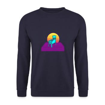 Pinball Machine Retro Vintage Arcade Game Liebhab - Unisex Sweatshirt - navy - Front - Alina (178cm) & Michal (187cm)