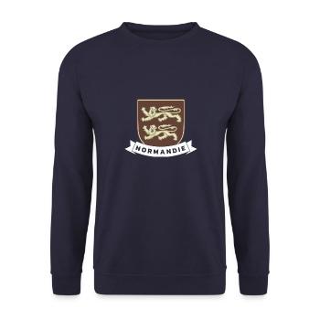Flagge der Normandie frankreich Reise Tourist Regi - Unisex Pullover - Navy - Vorne - Alina (178cm) & Michal (187cm)