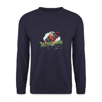 Niederlande Flagge Königstag Löwe Urlaub - Unisex Pullover - Navy - Vorne - Alina (178cm) & Michal (187cm)