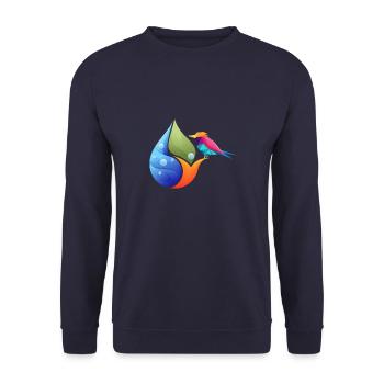 Polygonal Tier farbenfroh geometrie hand birne - Unisex Pullover - Navy - Vorne - Alina (178cm) & Michal (187cm)