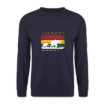 Africa Safari Animals Africa Elephant Holiday Nature - Unisex Sweatshirt - navy - Front - Alina (178cm) & Michal (187cm)