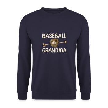 Handschuhe Catcher Ball Baseball USA Spruch - Unisex Pullover - Navy - Vorne - Alina (178cm) & Michal (187cm)